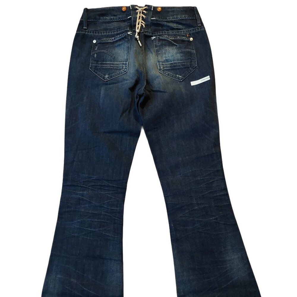 Retro Vintage G-Star Abby Flare Bootcut Medium Age Blue Denim Jeans Sz 27 NWT - Picture 7 of 14